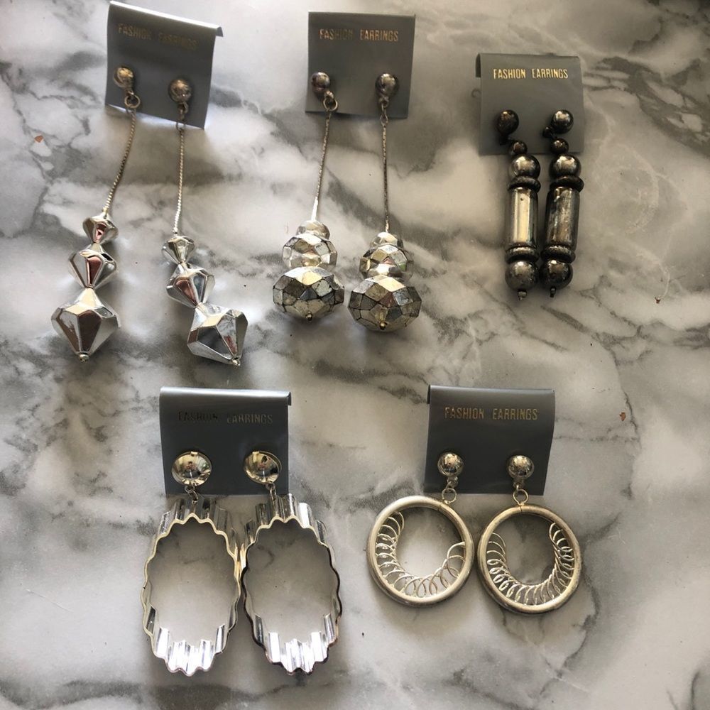 VINTAGE Drop Earrings Lot of 5 Retro NOS